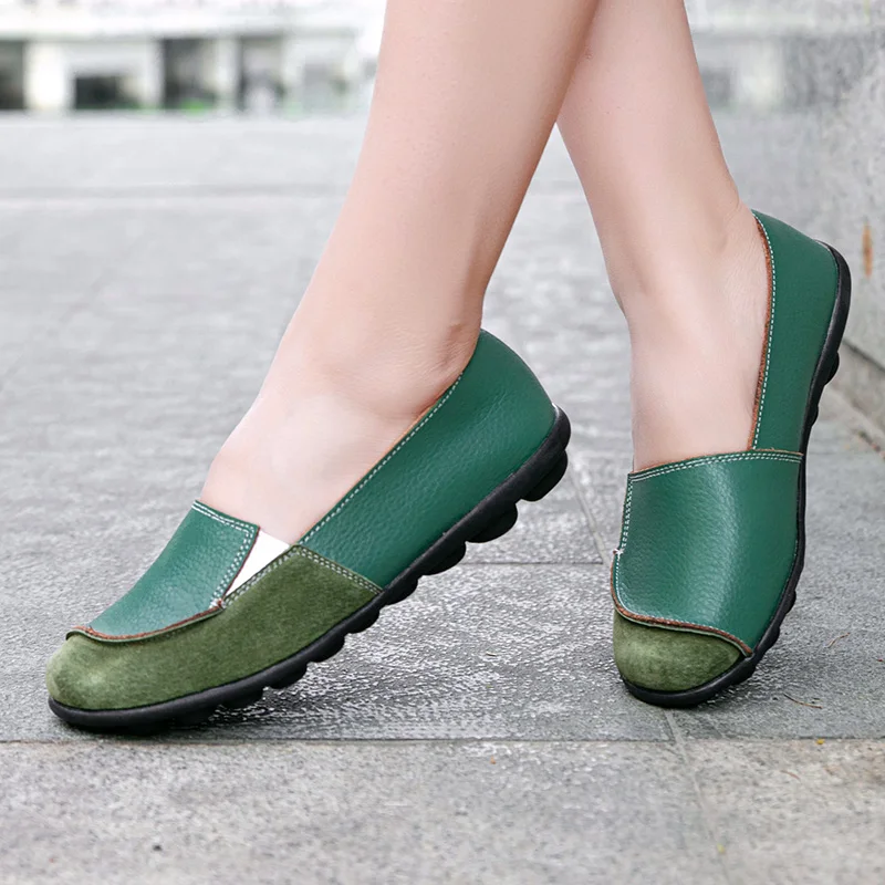 Лоферы женские из спилка мягкая подошва плоская повседневная обувь | Обувь