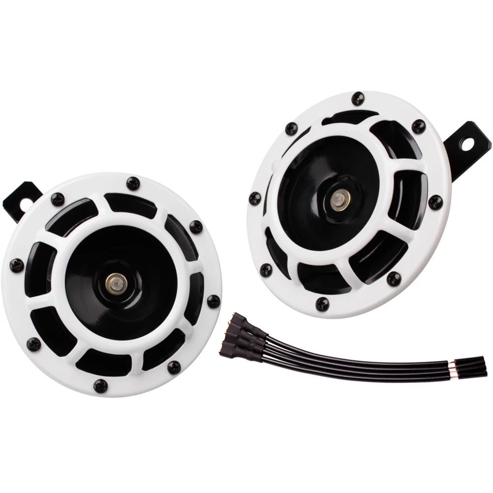 

Автомобильный звуковой сигнал FARBIN 2 шт., многоцветный Электрический звуковой сигнал 12 В, двухцветный супер громкий сигнал тревоги, аксессуары для мотоциклов и грузовиков