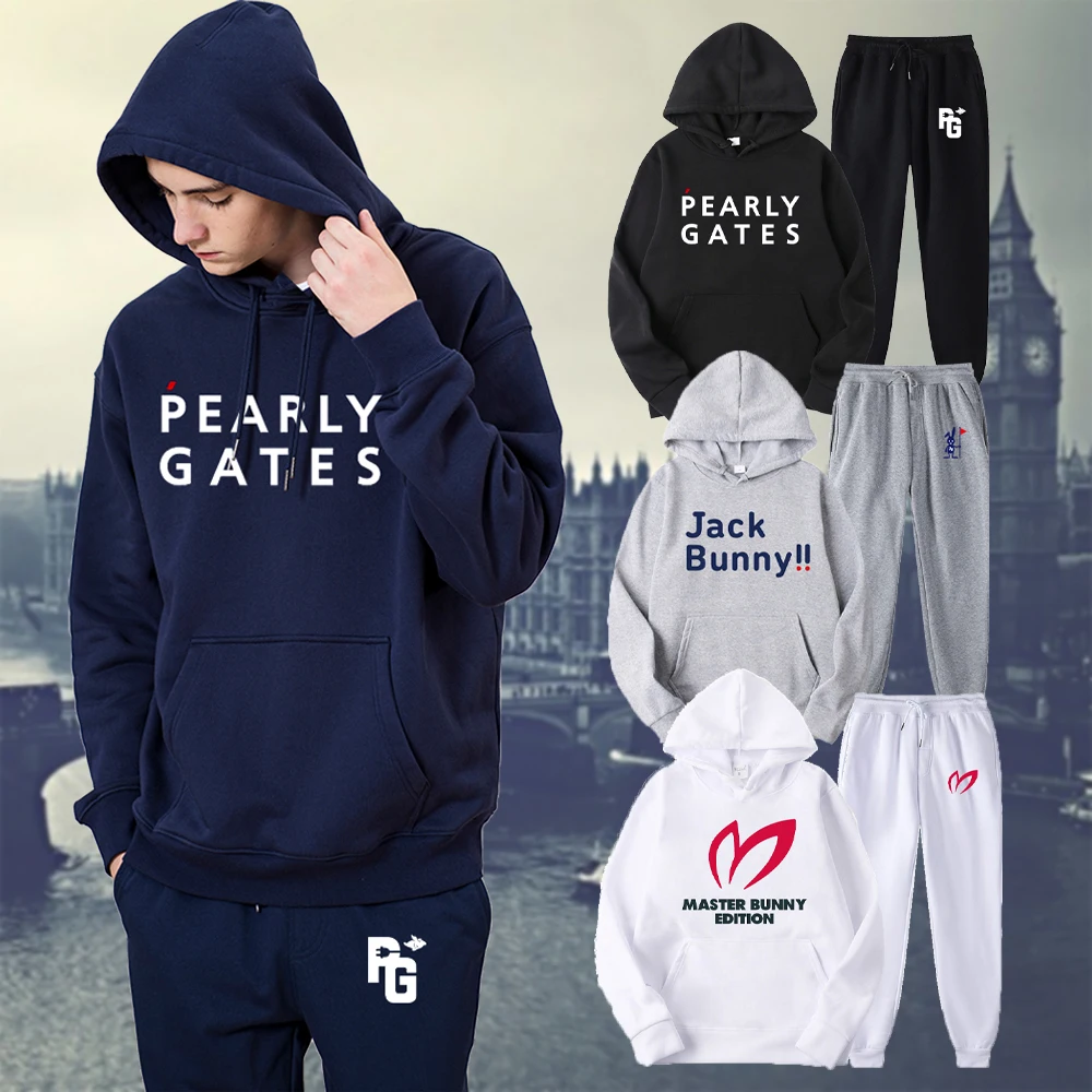 

New Men's Luxury Golf Hoodie Set Men's Hooded Set Sweatshirt and Sweatpants Casual Fashion Men's Sportswear Hooded Sportswear