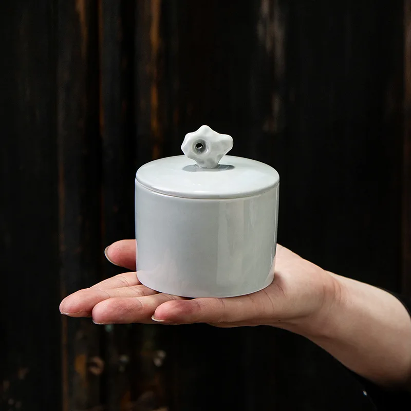 

Storage Tea Seasoning Pot Ceramic Wake-up Tea Pot Small Pu'er Storage Green Dried Fruit Jewelry Box Incense Powder Storage