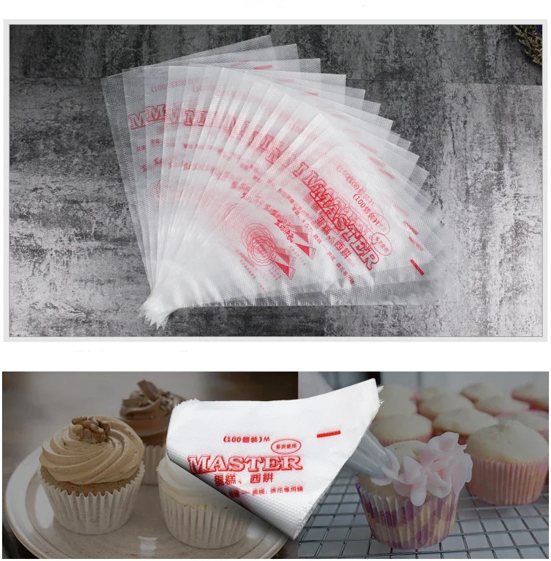 

100/200/300PCs/set Disposable Pastry Bags Cake Decoration Tools For BakingTools Kitchen Icing Food Preparation Bags Cake Piping