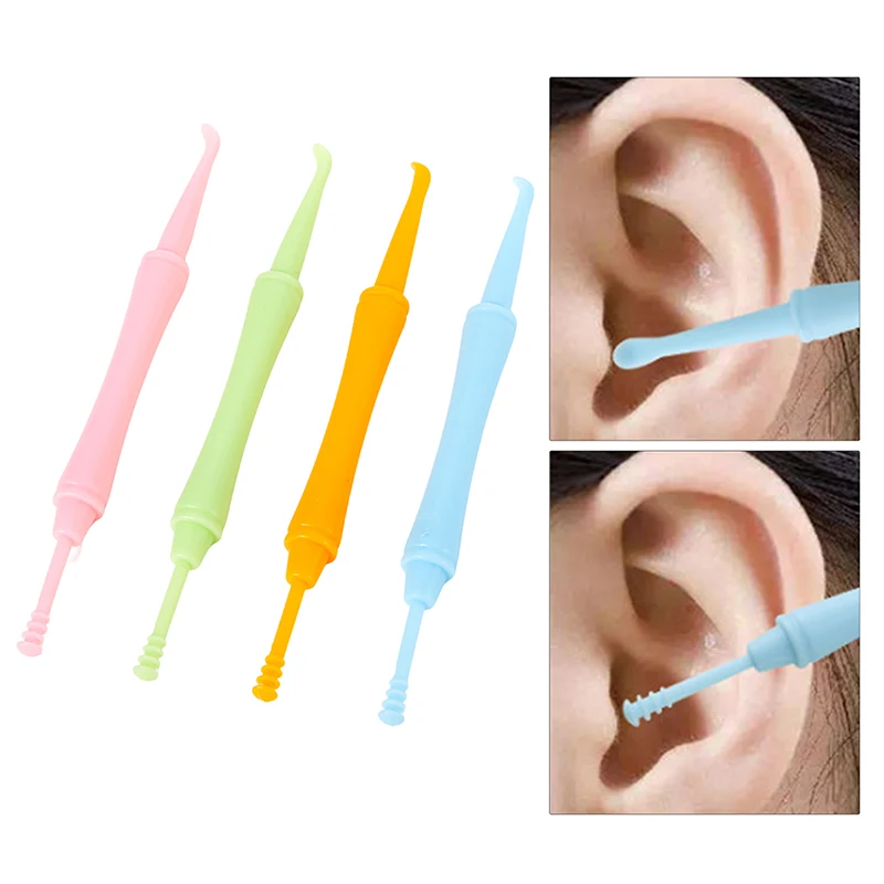 

1pc 2 In 1 Plastic Ear Wax Removal Tool Ear Cleaning Sticks Earpick Remover Ear Pick Double Head Ear Cleaner Spiral Swab random
