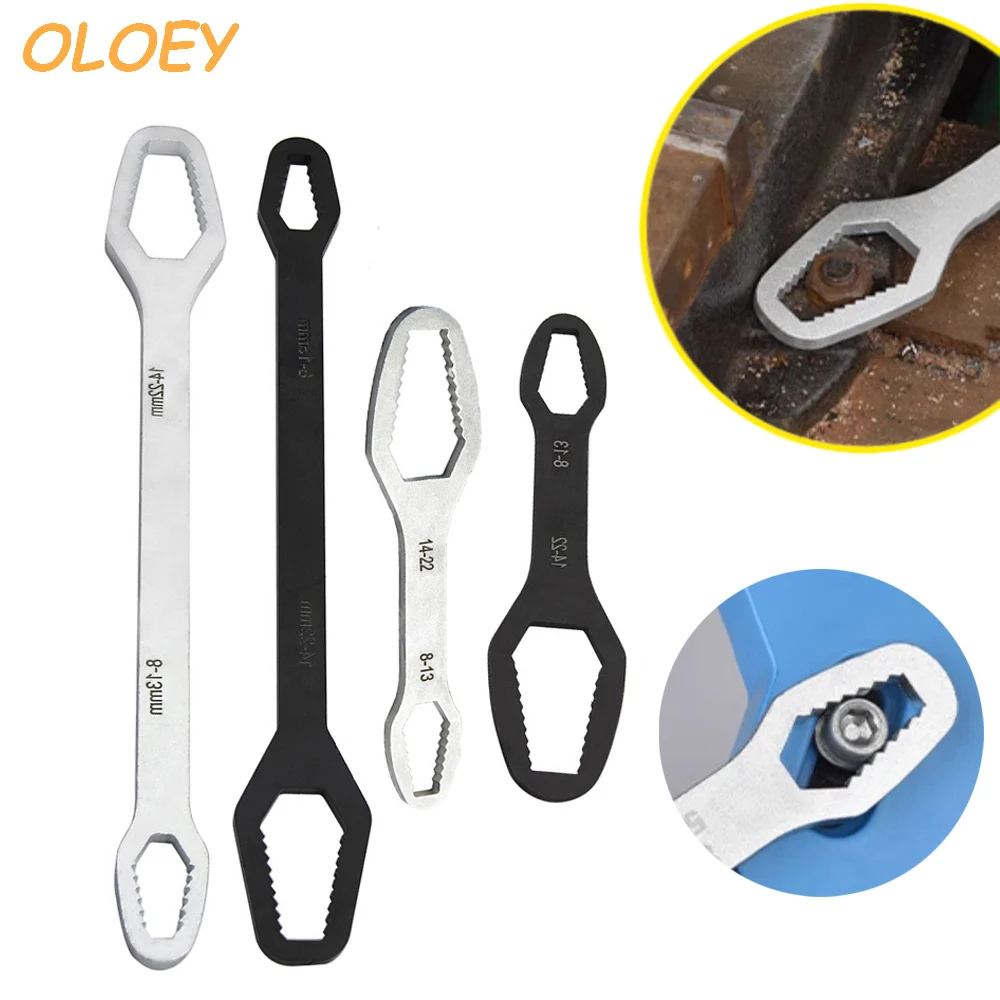 

Universal Torx Wrench 8-22mm Self-tightening Adjustable Ratchet Wrench Torque Board Double-Head Multipurpose Spanner Hand Tools
