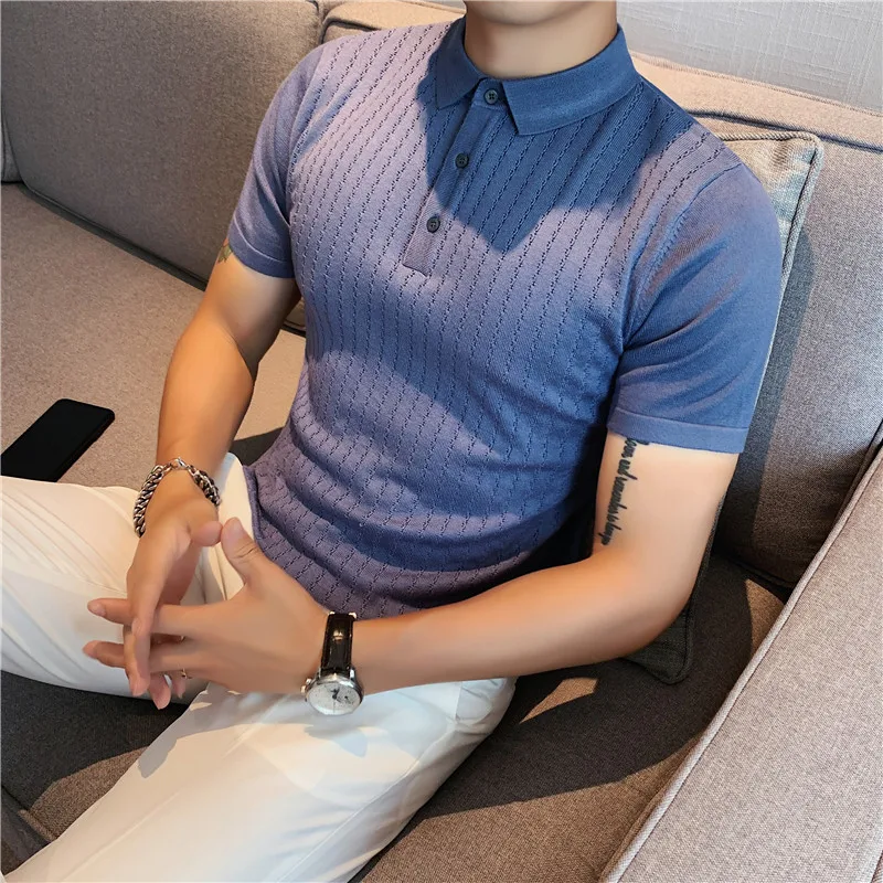 

Мужская рубашка-поло с коротким рукавом, в стиле кэжуал