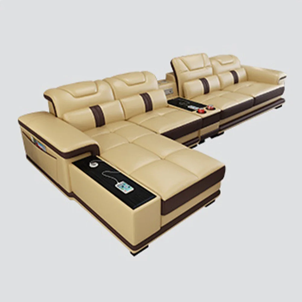 MINGDIBAO Современный итальянский секционный диван из натуральной кожи с USB и
