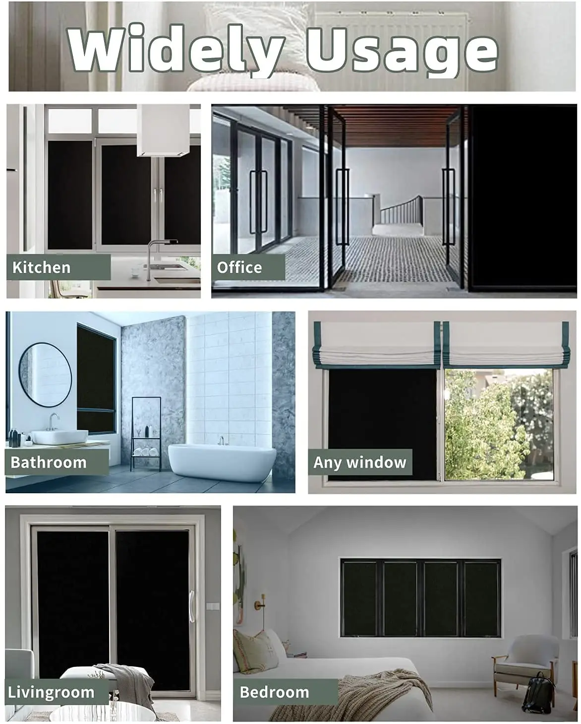 Полная светонепроницаемая оконная пленка YaJing самоклеящаяся матовая стеклянная