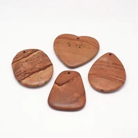 10pcslot natural wood lace stone pendants mix shapes natural stones for making jewelry pendants diy fashion jewellery