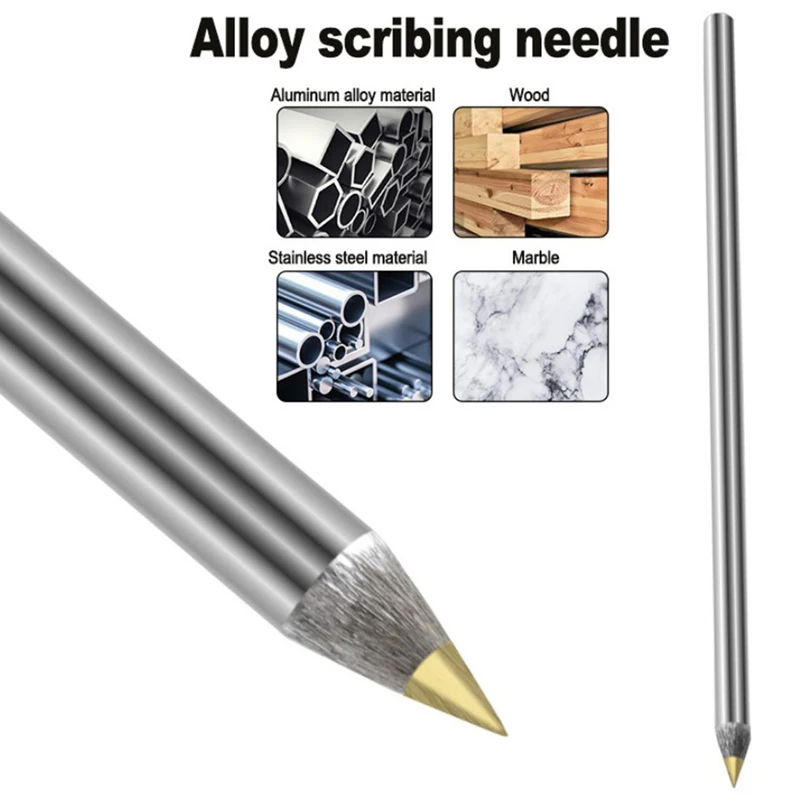 

1pc Alloy Glass Tile Cutter Carbide Scriber Cutting Metal Lettering Pen Woodworking Hand Tools Multi-function Etching Tool
