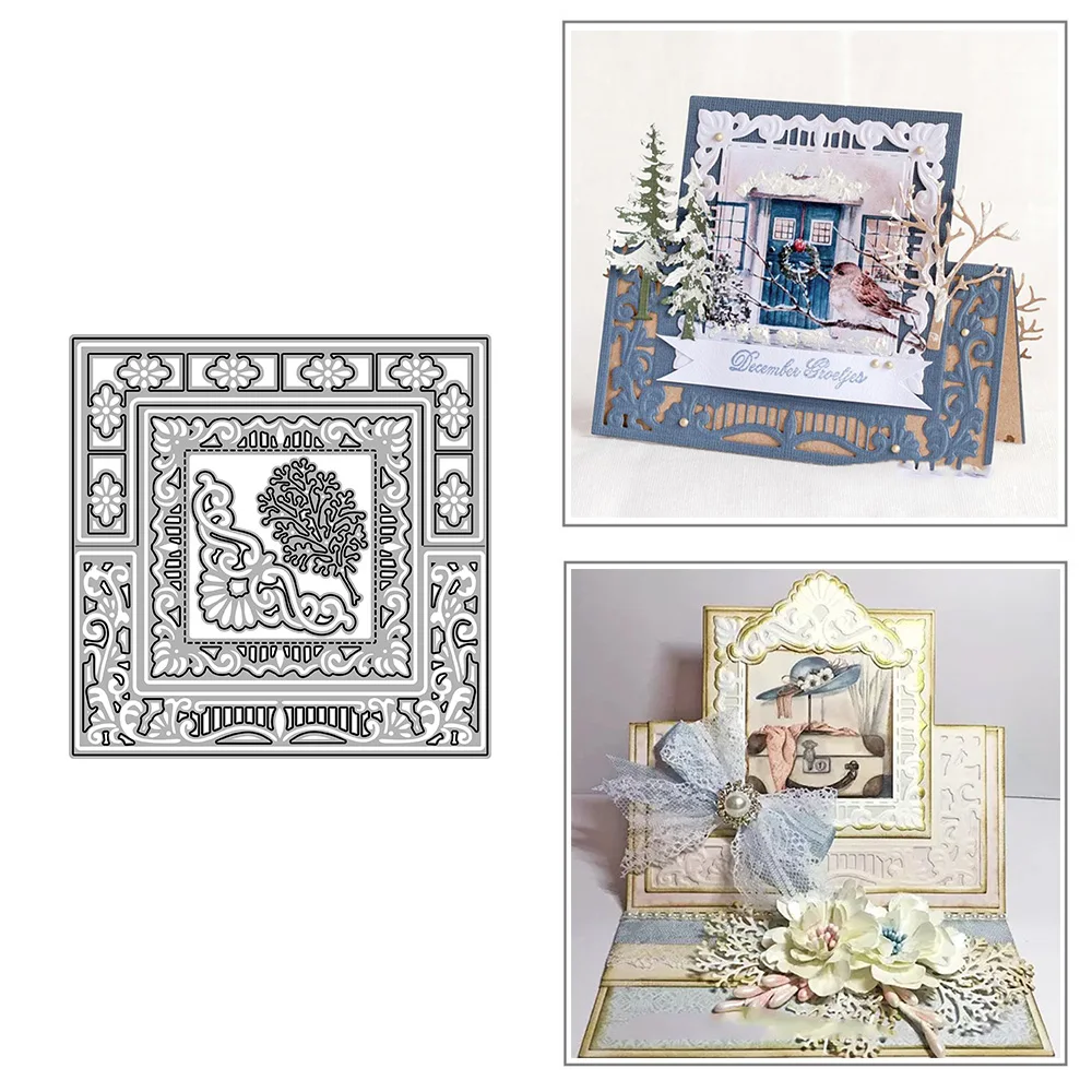 

Square Turn Pages Frame Metal Cutting Dies for DIY Scrapbook Album Paper Card Decoration Crafts Embossing 2022 New Dies
