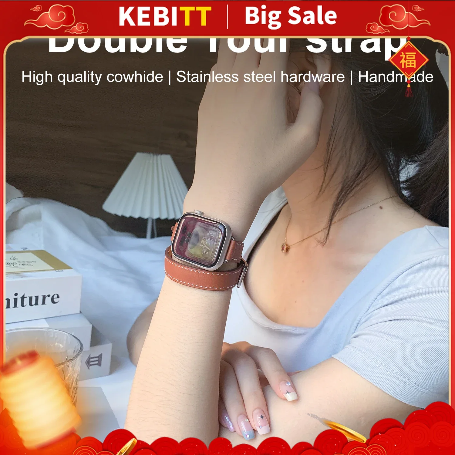 Kebitt Высококачественный женский ремешок из коровьей кожи для Apple Watch ремешки 14 мм