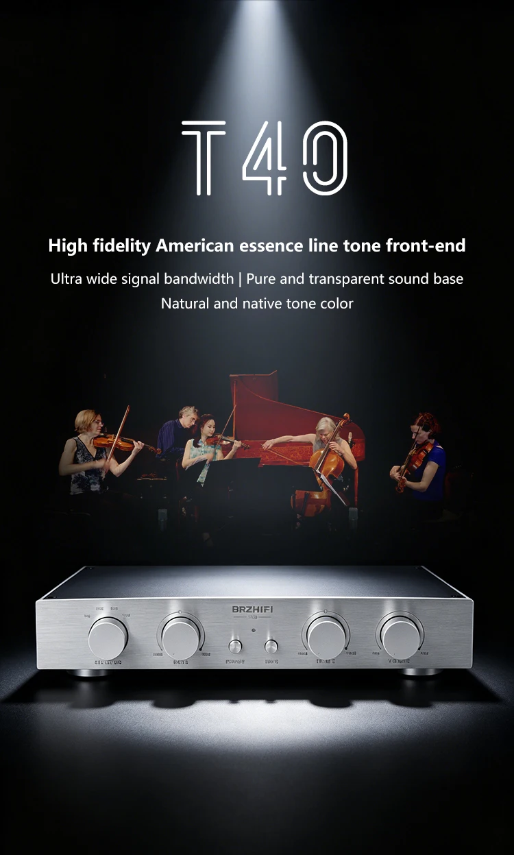 Фото Предусилитель Weiliang Audio T40 с операционным усилителем uA709 в золотом корпусе, регулируемый усилитель высоких и низких частот №1