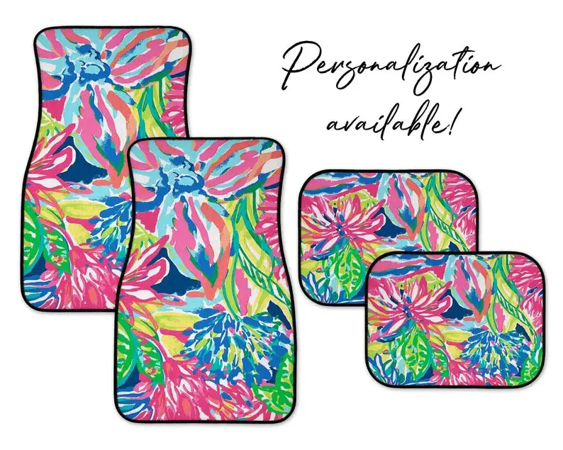 

Classic Lilly Inspired Car Mats, Personalization Available