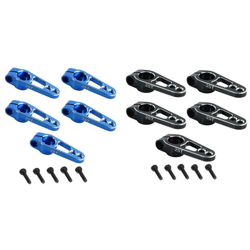 

10PCS Aluminum Alloy 31Mm 25T Steering Servo Arm Horn For Futaba Sakura D4 1/10 RC Drift Car Crawler Parts,Blue & Black