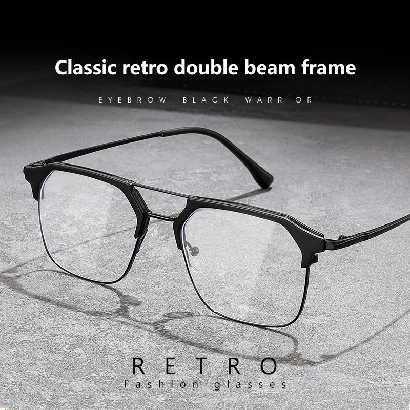 

Ultralight TR90 Alloy Double Beam Myopia Glasses Retro Optical Prescription Eyeglasses Frame Men And Women