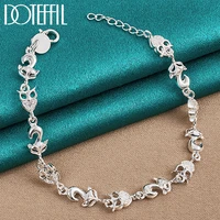 doteffil 925 sterling silver fox owl aaa zircon bracelet chain for women wedding engagement party fashion charm jewelry