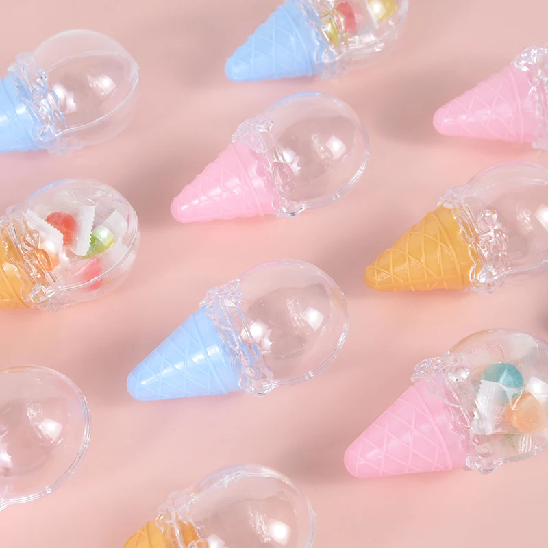 

8pcs Plastic Ice Cream Candy Box Wedding Banquet Birthday Party Baby Shower Dessert DIY Packaging Decoration Supplies Gift Box