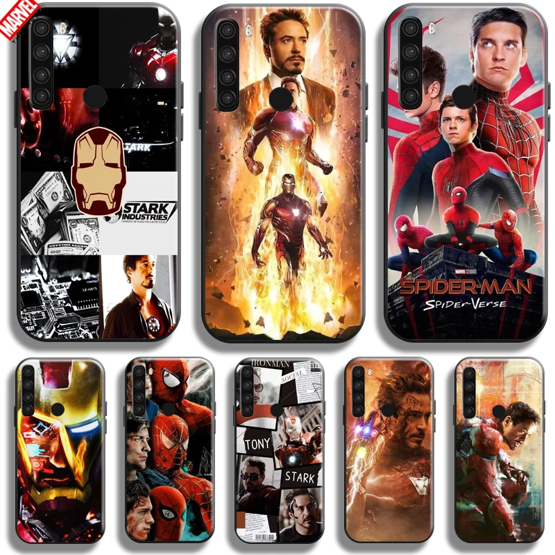 

Avengers Iron Man Spiderman For Xiaomi Redmi Note 8 8T 8 Pro Redmi 8 8A Phone Case Black Carcasa Liquid Silicon Soft