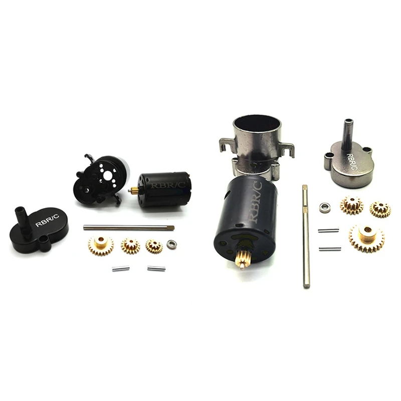 

2Set for WPL D12 1/10 RC Truck Car Upgrade Parts Transmission Gearbox Gear Box with Metal Gear Set,Black & Titanium