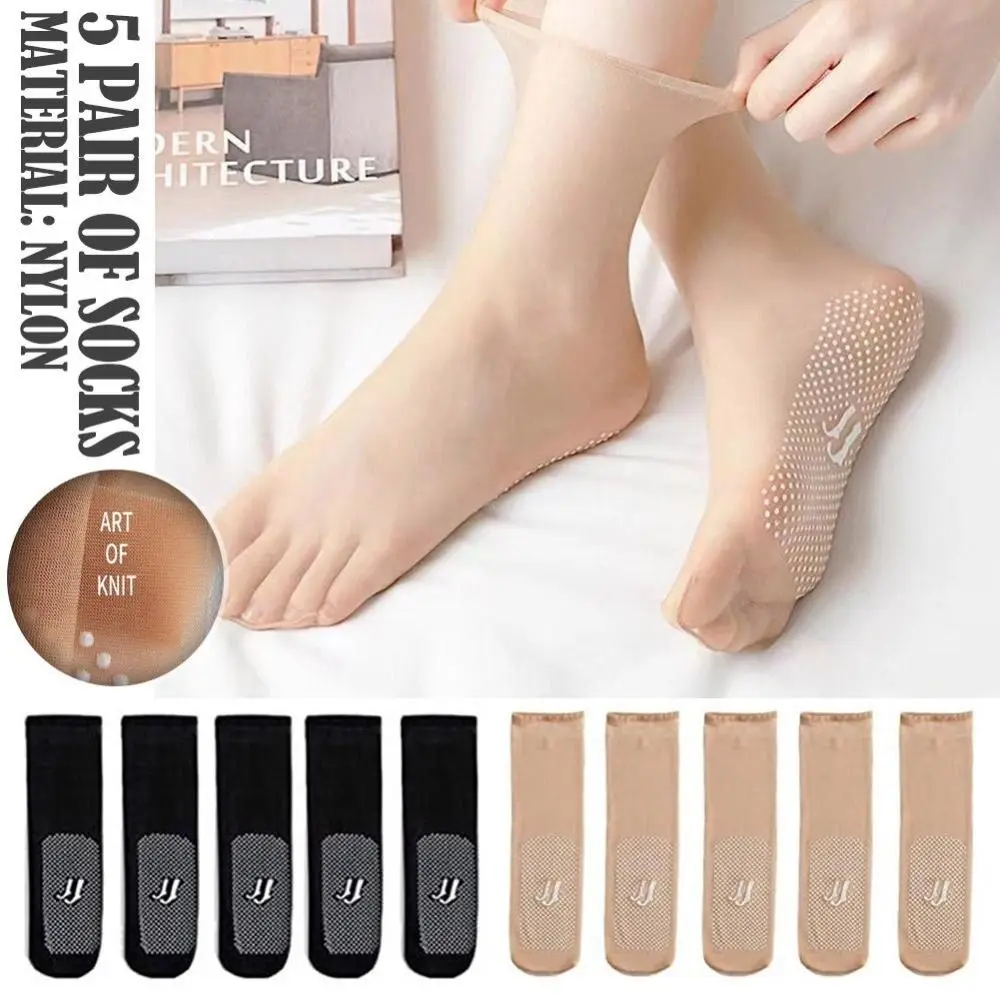 

Nylons Slip-resistant Massage Bottom Non-marking Invisible Crystal Silk Socks Silk Sheer Ankle Socks Short Stockings