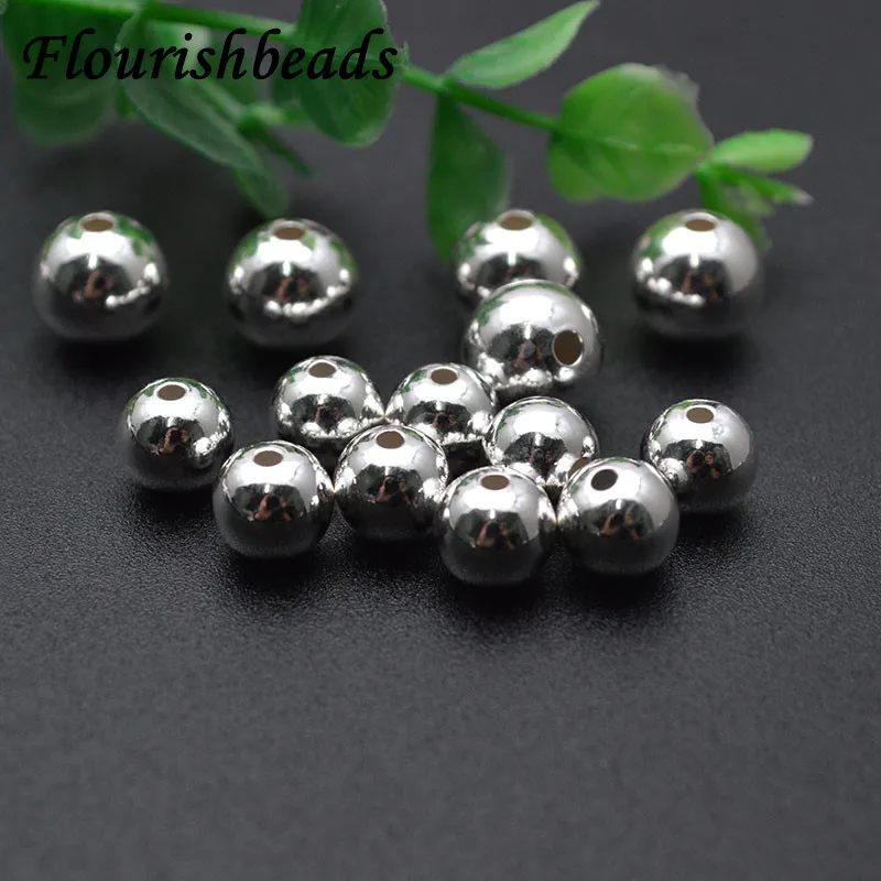 

14mm S925 Sterling Silver Round Beads for Jewelry Making 30-50pcs