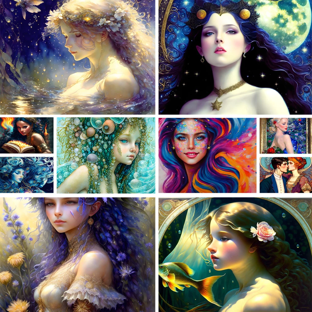 

Portrait Beautiful Women Flowers Diamond Painting Tools And Accesories Cross Stitch Gothic Home Decor Home Decoration Craft Gift