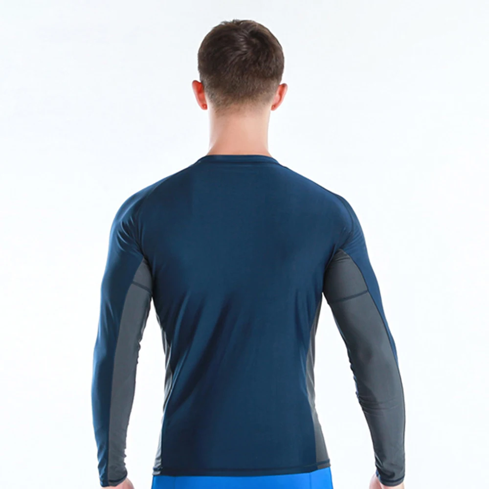 Fashion Men's Anti-Ultraviolet Long-Sleeve Rash Guard Surfing Suit Stretch Close-Fitting Quick-Drying Swim Surfing T-Shirt M-6XL