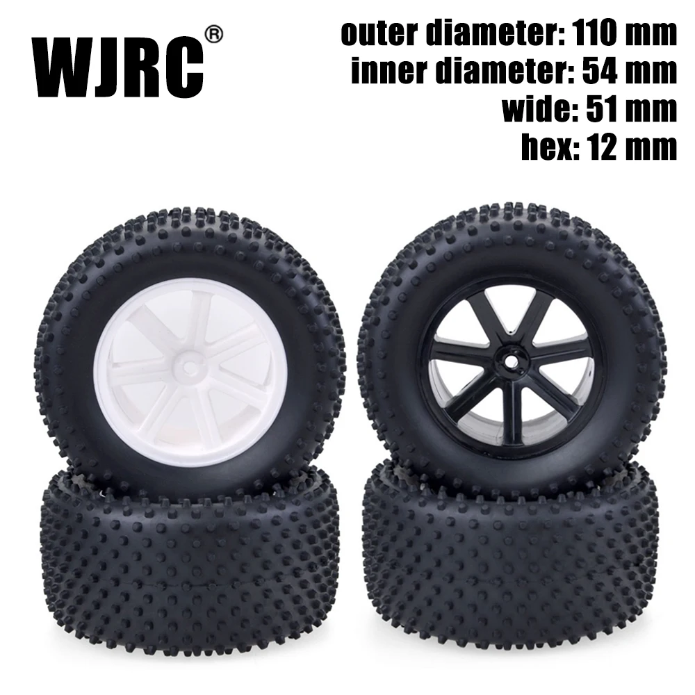

4PCS 110mm Small Nail Tires Wheels 12mm Hub Hex for 1/10 ZD Racing Tamiya DHK 8135 Wltoys RC Desert Buggy Short Course Truck Car