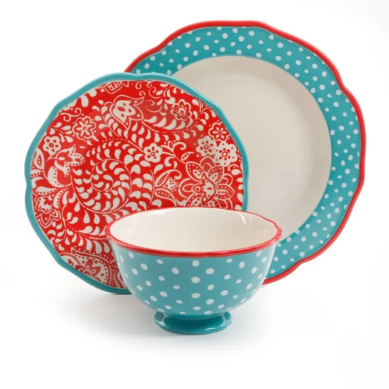 

Porcelain Service for 4 Stylish Elegant 12-Piece Dinnerware Set Porcelain Service for 4，Dishwasher & Microwave Safe.