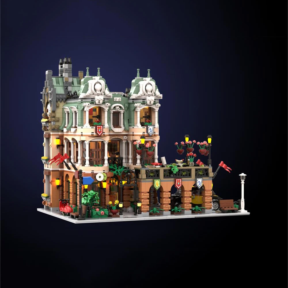 4552 шт. Детский конструктор MOC Сад дворец ресторан дом улица