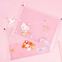 sanrio cute cartoon zipper bag melody pink a4 information bag hello kitty girl student