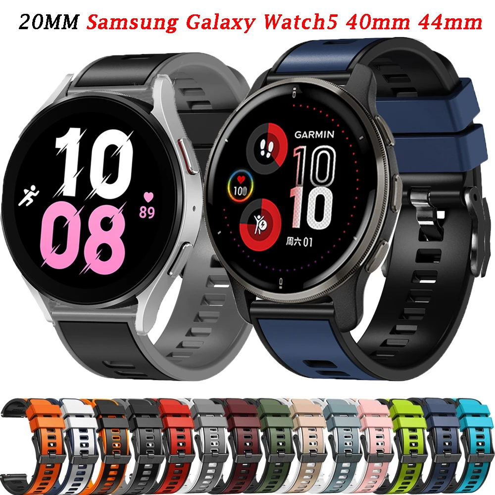 

20mm Smartwatch Bracelet For Samsung Galaxy Watch5 Pro 45mm Watch Active 2 40/44mm Wristband Replacement Watchbands Accessories