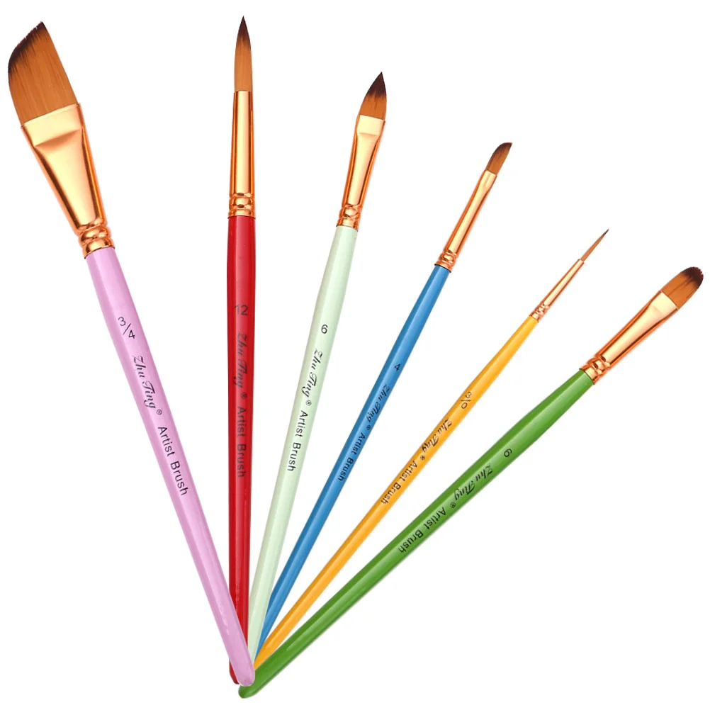 

6 Pcs Watercolor Pen Set Painting Supplies Paintbrushes Kit Embossed Aluminum Tube Child