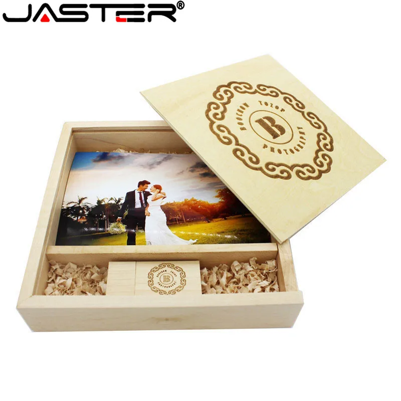 Фото Флэш-накопитель JASTER (1 шт. с бесплатным логотипом), уникальный фотоальбом, USB-накопитель из орехового дерева с коробкой, 8 ГБ, 16 ГБ, 32 ГБ, 64 ГБ (170*... №2