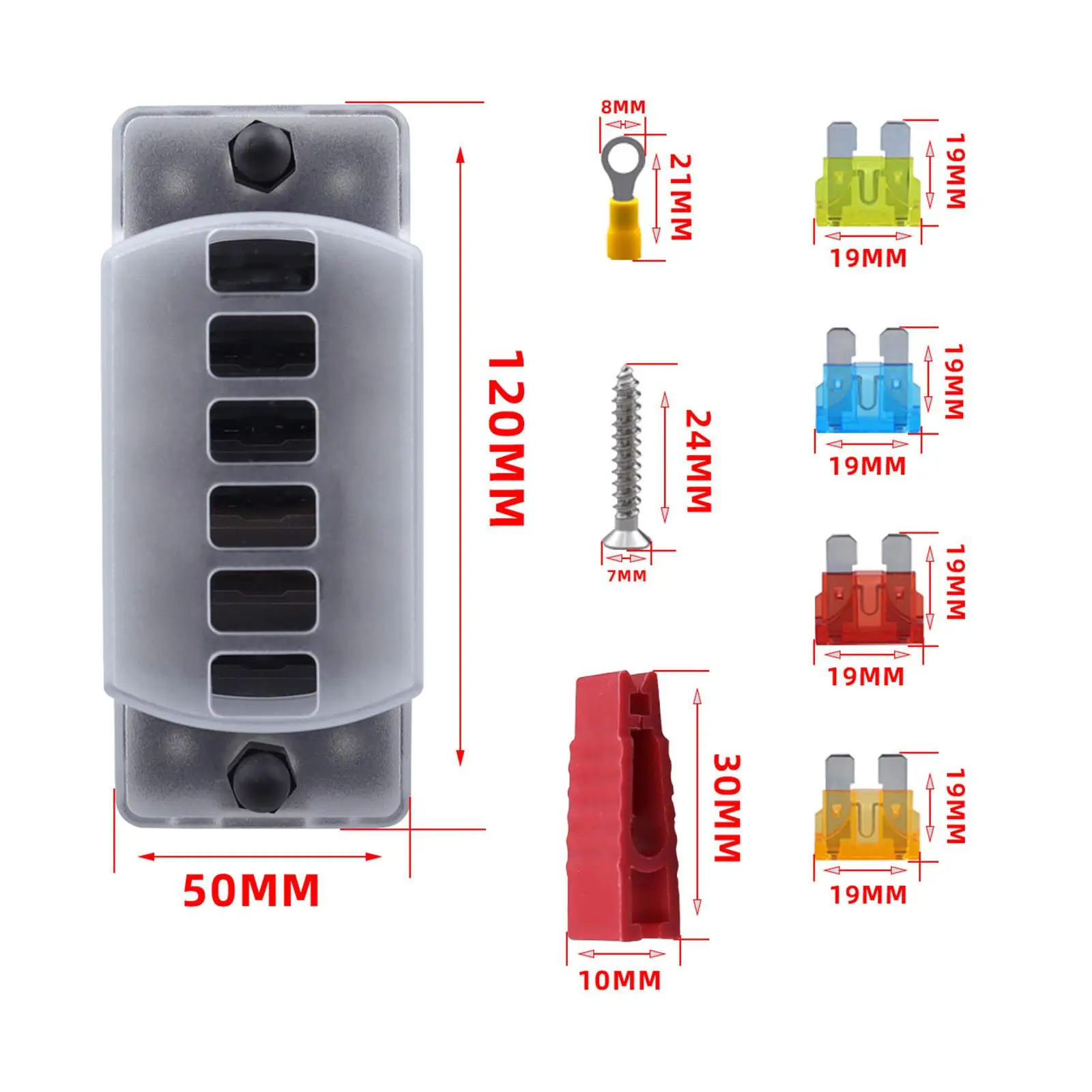 6-контактный блок предохранителей водонепроницаемая панель держателя цепи для