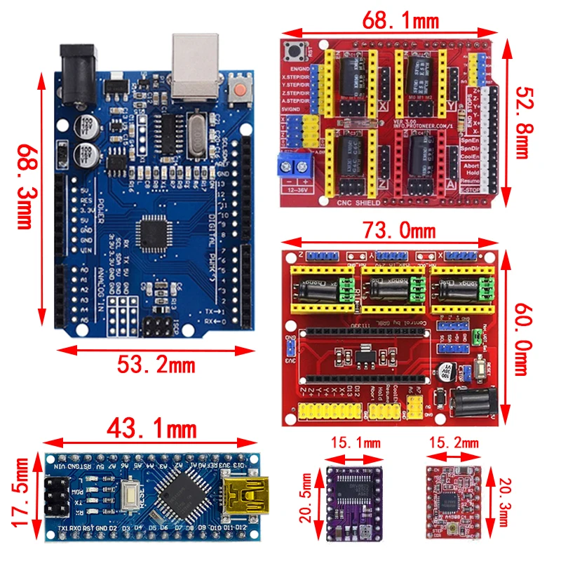 ЧПУ щит v3 V4 гравировальный станок 3D печать + 4 шт. DRV8825/A4988 Плата расширения