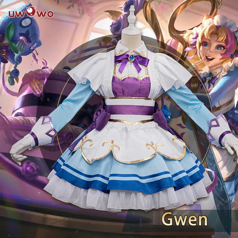 

[Распродажа только 2XL] uwowo игровая Лига Легенд кафе Cuties Gwen Горничная Косплей Костюм горничная Платье Новое поступление