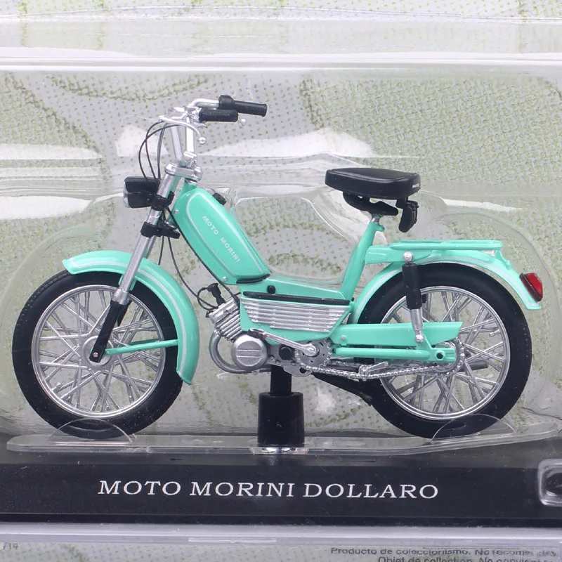 

Boys 1/18 Scale Atlas Moto Morini Dollaro 50cc Moped Model Diecast Bike Moto Toy Vehicle Bicycle Motorcycle Replicas Green Hobby