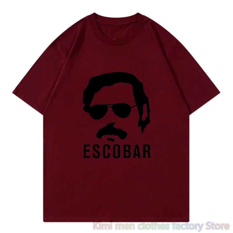 

Cotton Tees Vintage Summer New Men Fashion Short Sleeve T Shirt Pablo Escobar Printing Oversized Streetwear Tops Tees T-Shirts