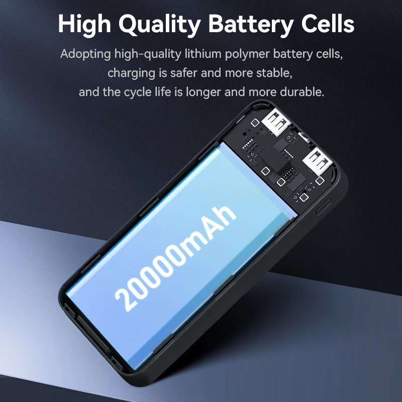 Zime 20000mAh Type-C 22.5W Fast Charging Power Bank Portable Powerbank External Battery Charger for iPhone 14 13 Pro Max Xiaomi