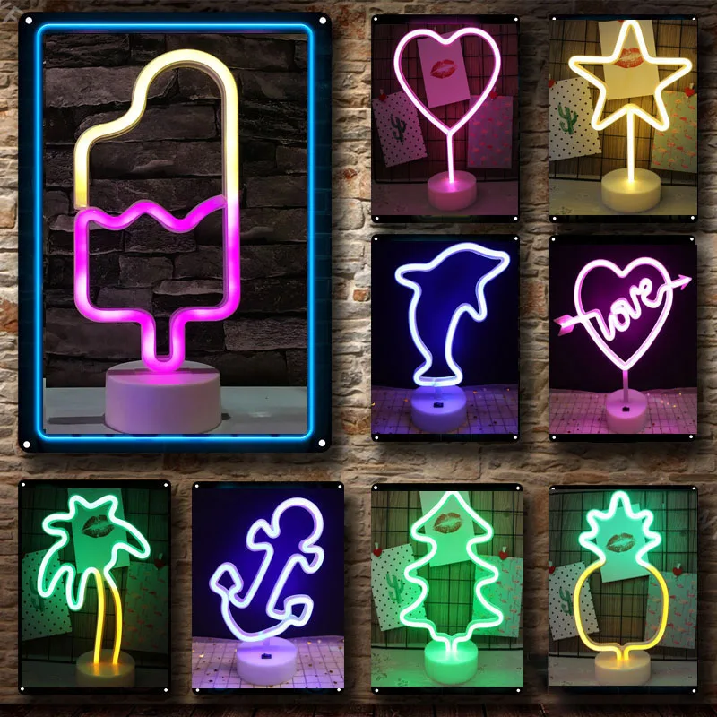 

Ice Cream Neon Signs Wallpaper Colorful Sign Animal Led Wall Light Star Light Play Room Kids Bedroom Decoration Gifts Light Lamp