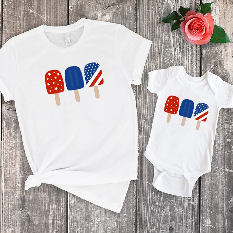 

4th of July America Y'all Family Clothing Stars and Stripes Mommy and Me Shirt 2022 Fashion Memorial Day July 4th Tshirts