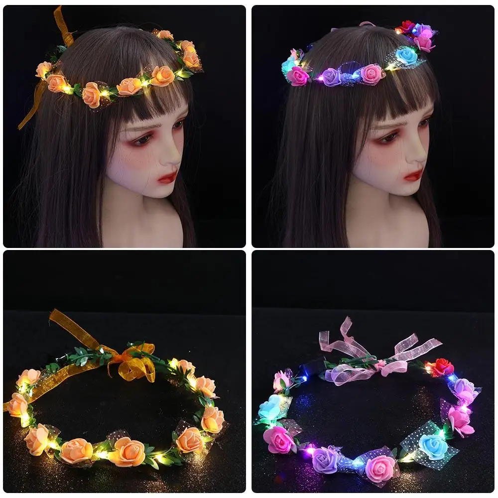 Для девочек модные свадебные головные уборы светящаяся корона повязка на голову