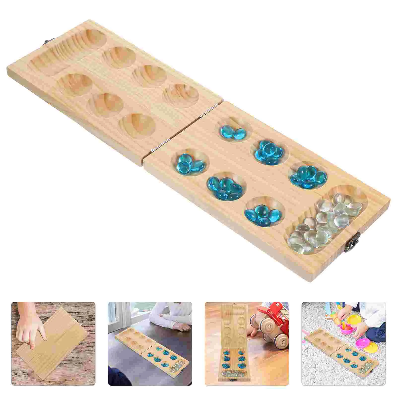 

Mancala Folding Board Wood Plaything Toy Wooden Bead Game Beads Thinking Puzzle Child Games Adults