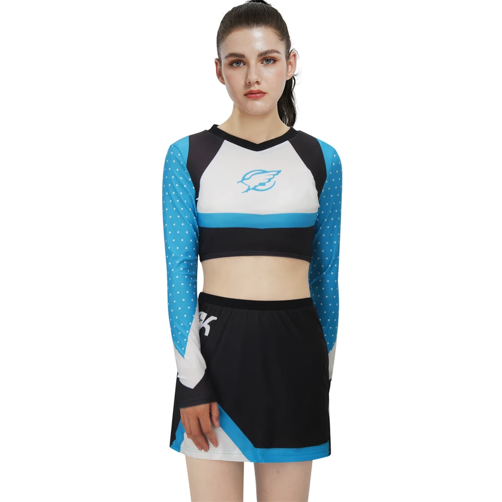 Euphoria Cheerleader Costume Maddy Cheerleader Costume Outfit High School Long Sleeve Cheerleading Uniform for Girls