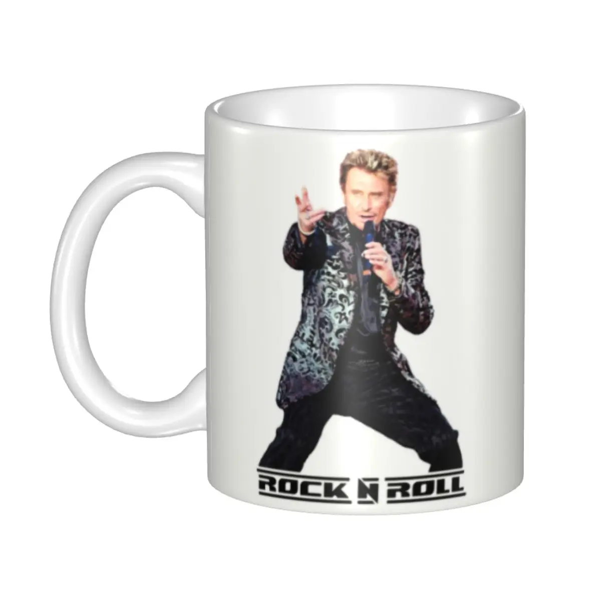 

Керамические кружки «сделай сам» с изображением огненной рок-звезды, Джонни Хэлли, персонализированные кофейные чашки для французского пе...