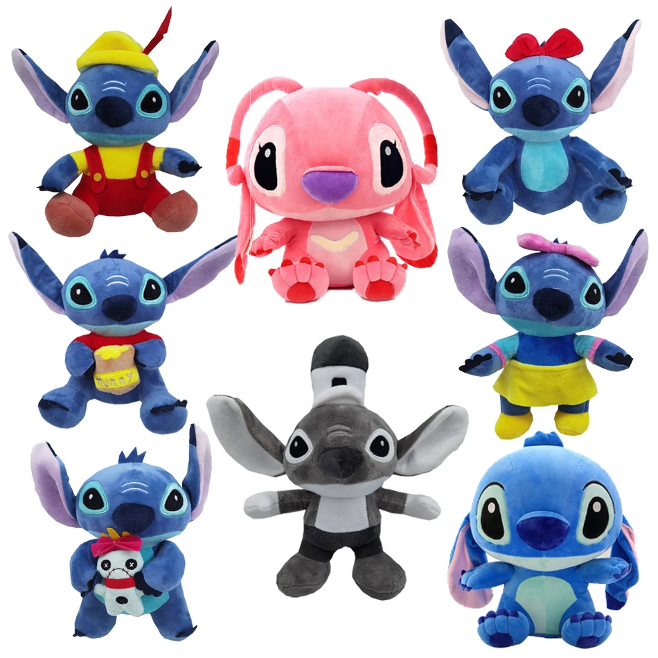 

Плюшевые куклы «Ститч» Disney, Мультяшные аниме игрушки Лило и Ститч, плюшевые игрушки Stich, подарок на Рождество для детей, синий и розовый цвет...