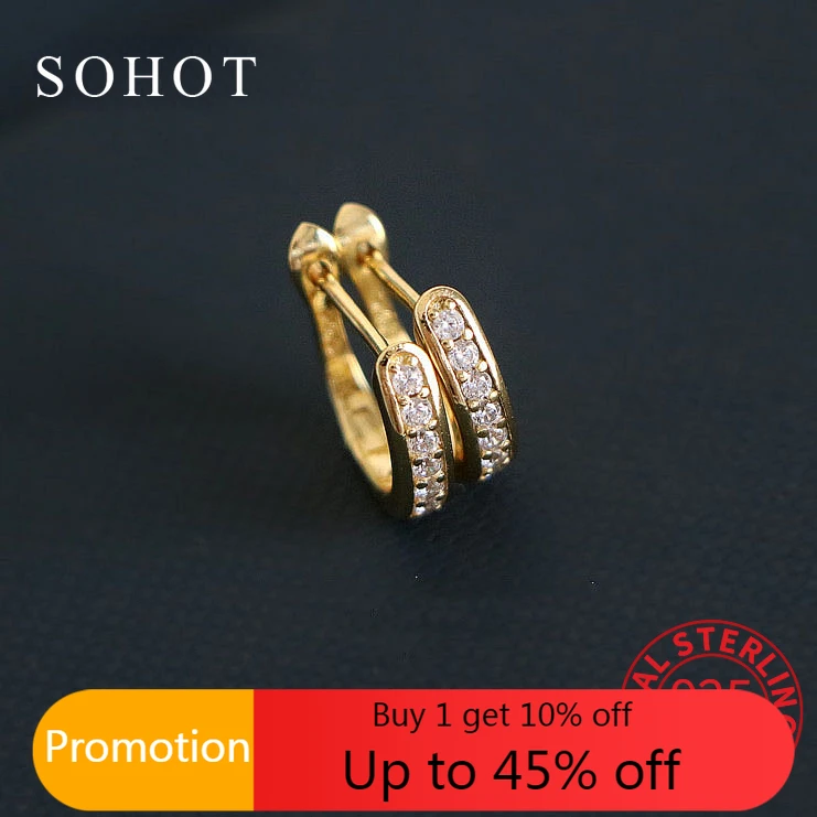 

Женские серьги-кольца из серебра 925 пробы, с фианитом