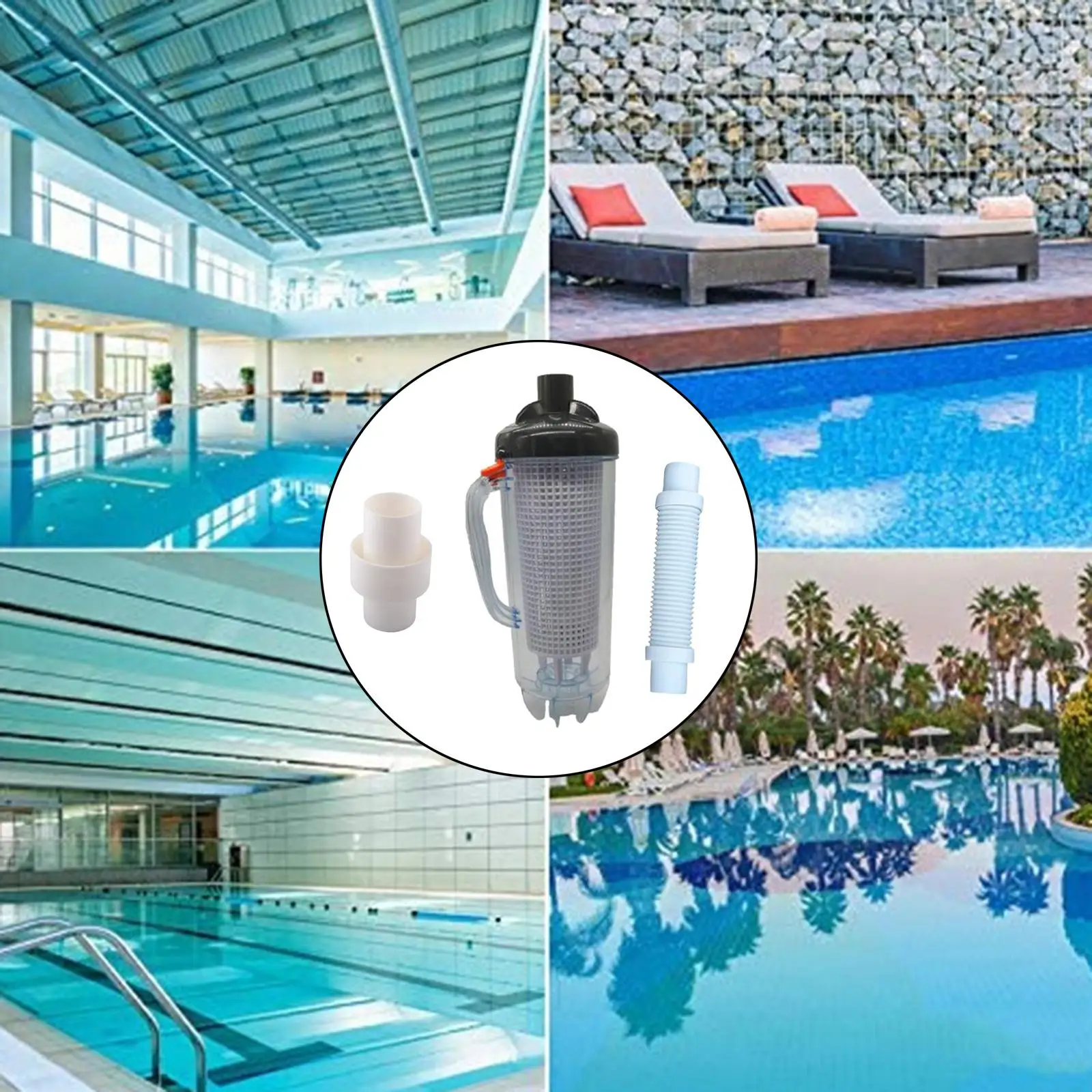 

Pool Leaf Canister Catcher w/Basket 1.5" Hose Connector Adapter
