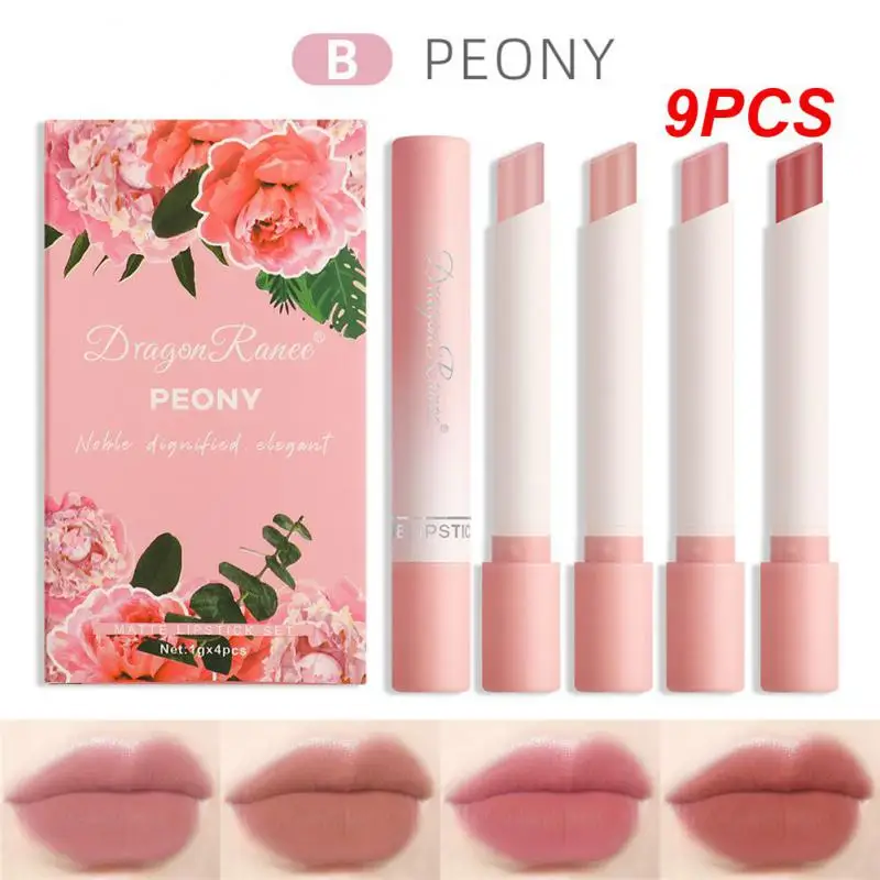 

Набор помады для макияжа, 9 шт., набор косметических помад, тинт для губ, блеск для губ, водостойкий матовый стойкий макияж, помада