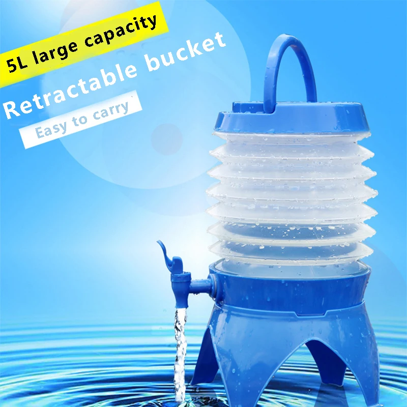Купи Outdoor Foldable Water Container Camping Collapsible Water Bucket Fishing Travel Beer Juice Drinking Storage Tap Bucket за 777 рублей в магазине AliExpress